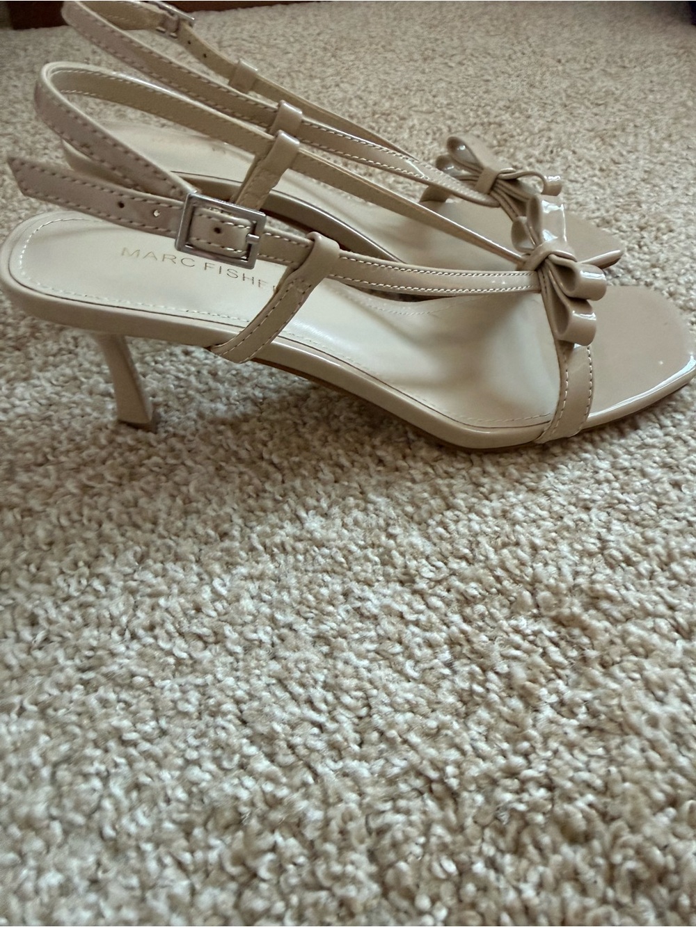 Marc Fisher Beige Bow Slingback Heels